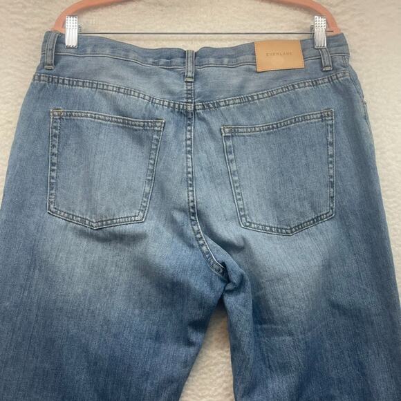 Everlane Jeans Womens 32 Blue Lightweight Relaxed Straight High Rise Organic - Picture 6 of 12